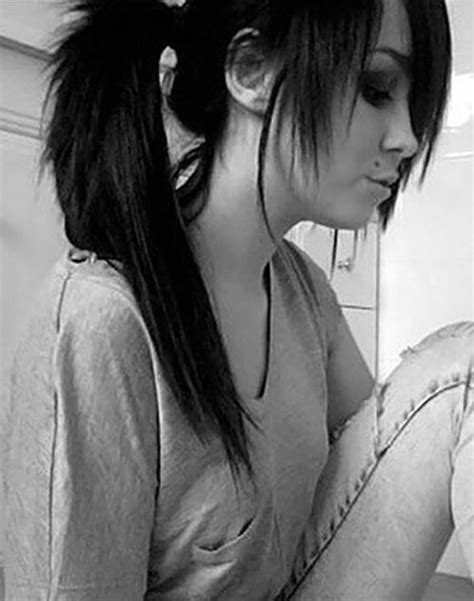 dark emo hairstyles|emo ponytail hairstyles.